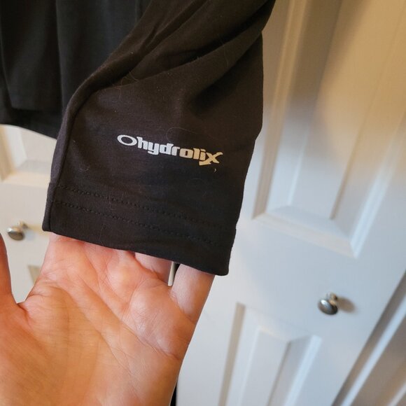 Oakley O-Ellipse Tee T Shirt Large Jet Black Graphic Hydrolix Moisture Wicking - Picture 4 of 5